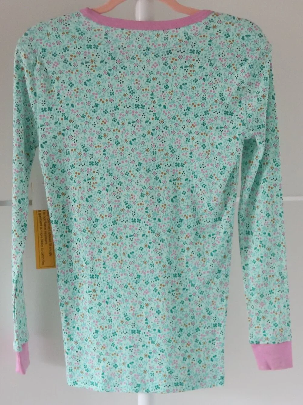 J. Crew Crewcuts Girls 14 Floral Cotton Pajama Set Mint Green Pink Long Sleeve